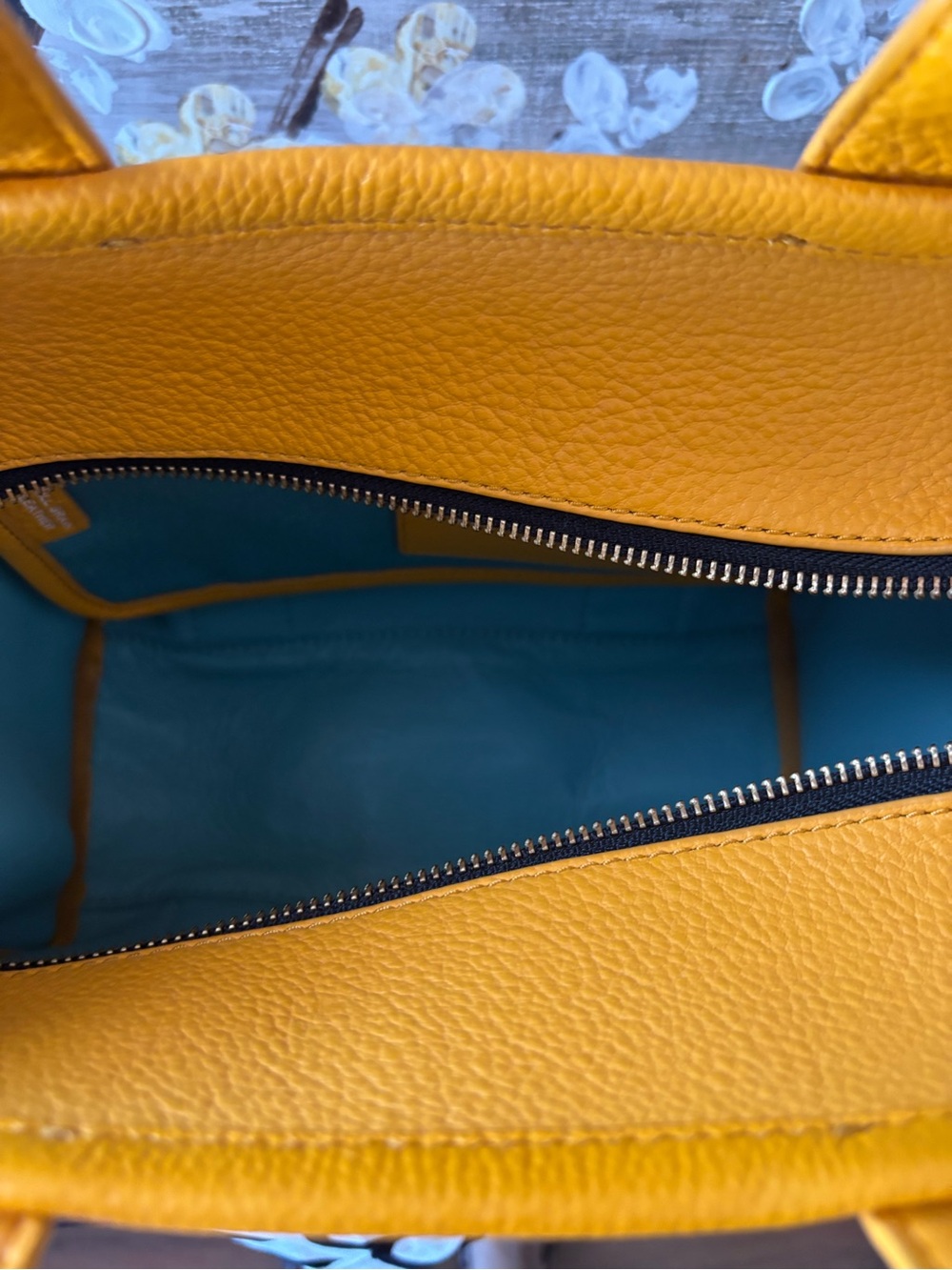 Marc Jacobs Pebbled Leather The Tote Bag SMALL in Mustard - Picture 14 of 16